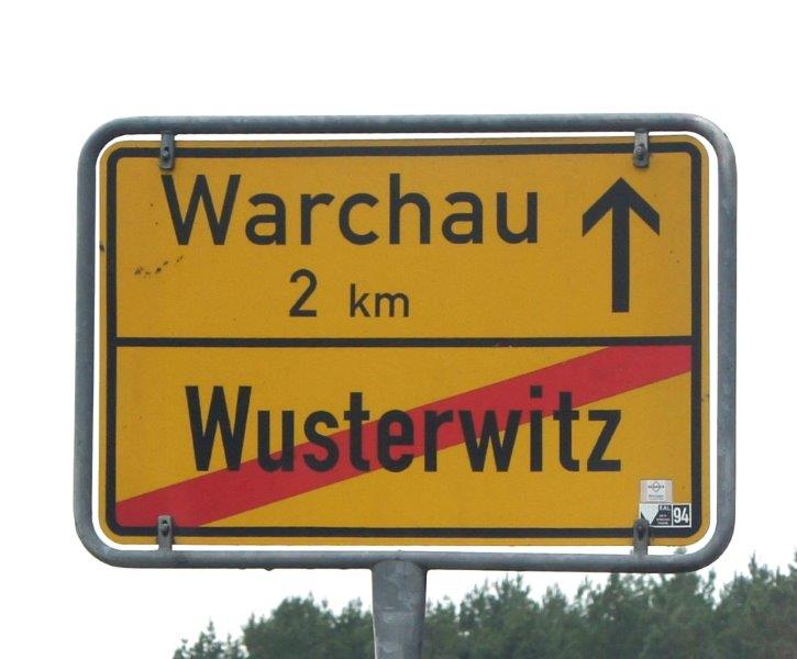 Ortsausngangschild Wusterwitz